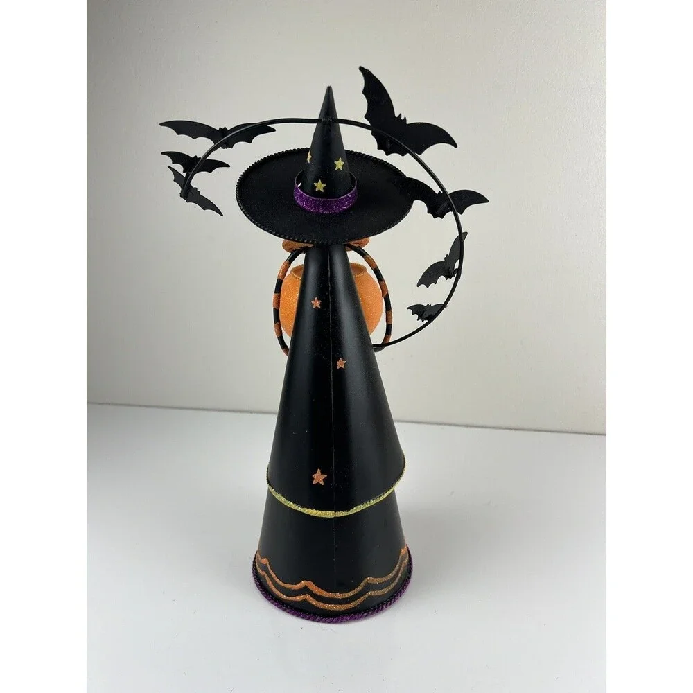 PartyLite Abracadabra Witch Halloween Candle Tealight Holder Bats Retired